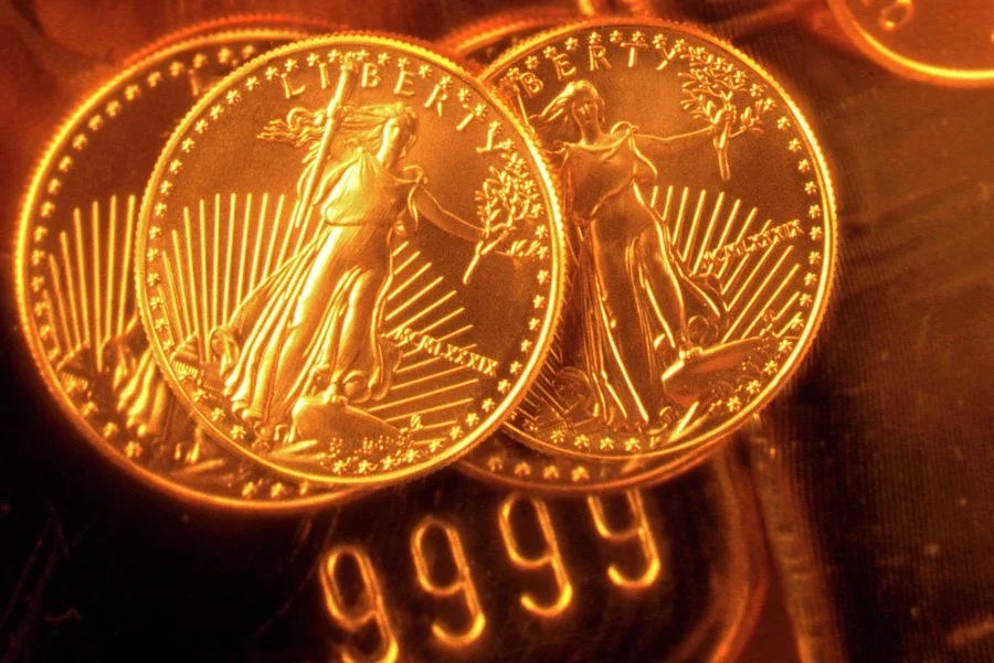 Gold American Eagle Liberty coins