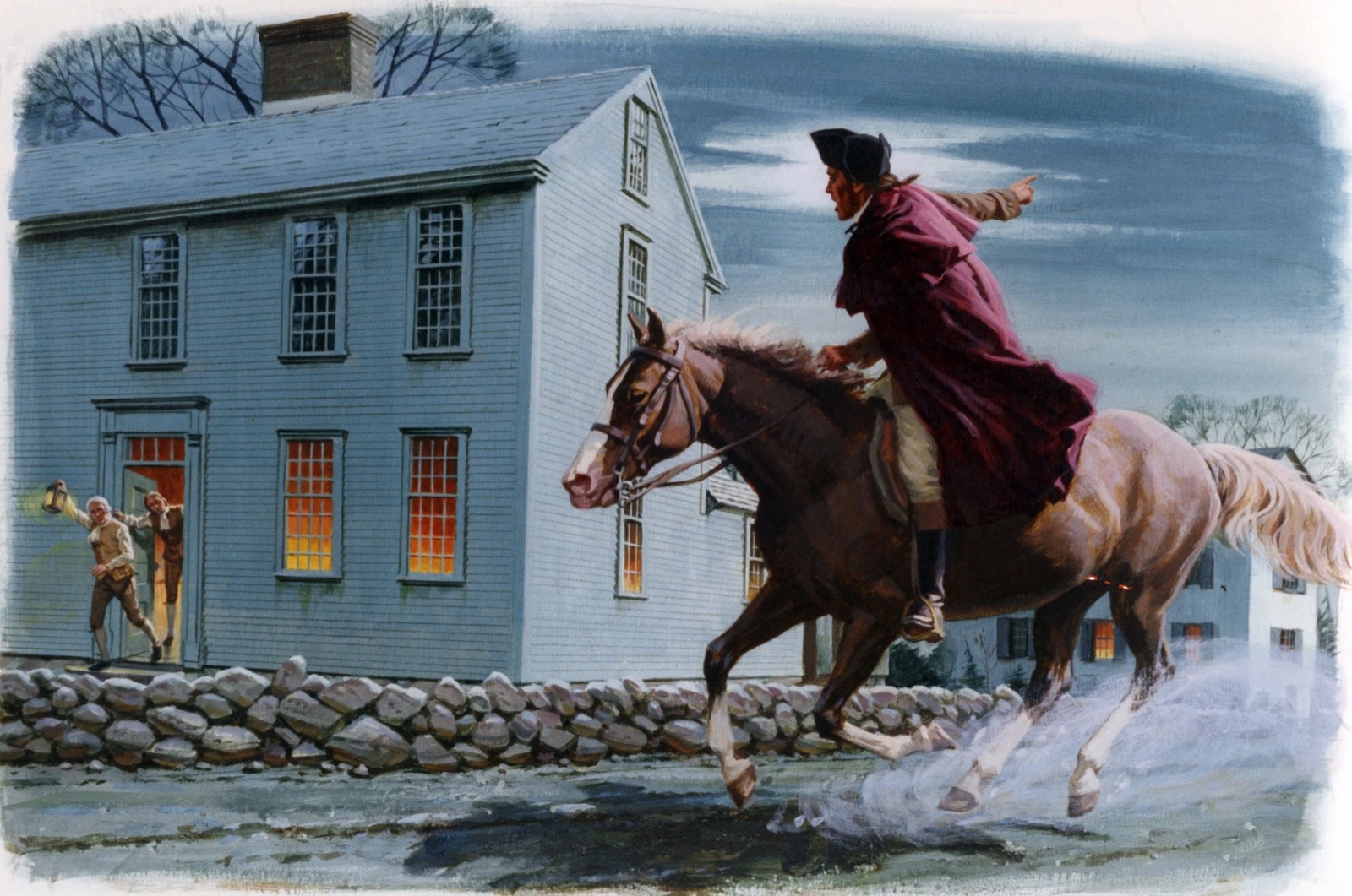 Painting of Paul Revere's midnight ride